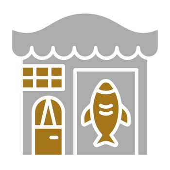 Fish Shop Vector Icon Style