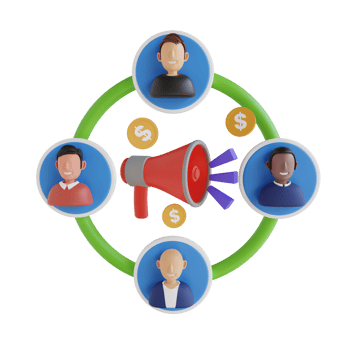 Digital Marketing, web analytics and marketing social media concept. 3D illustration. png