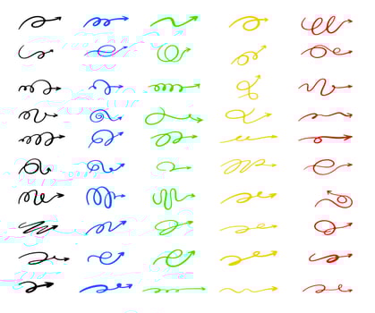 Swirly Arrow Design Element Vector Set