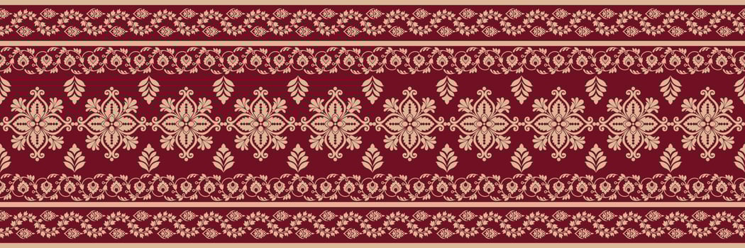 Floral seamless pattern. Vector indian decorative wallpaper. Batik indonesia. Colorful pattern with paisley and stylized flowers. Design for wrapping paper, cover, fabric, textile, wallpaper, curtains