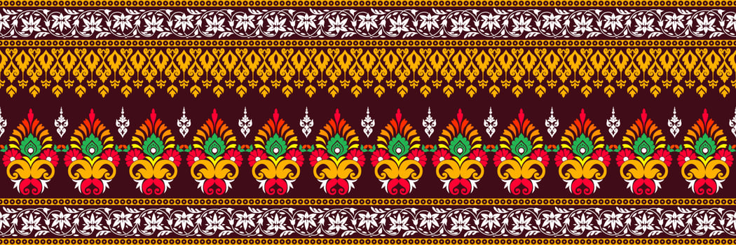 Floral seamless pattern. Vector indian decorative wallpaper. Batik indonesia. Colorful pattern with paisley and stylized flowers. Design for wrapping paper, cover, fabric, textile, wallpaper, curtains