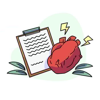 illustration of exam board mat and heart vector