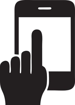 Hand icon symbol vector image. Illustration of the isolated finger hand touch human design. EPS 10