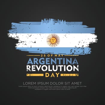 Argentina Revolution day greeting card template. vector
