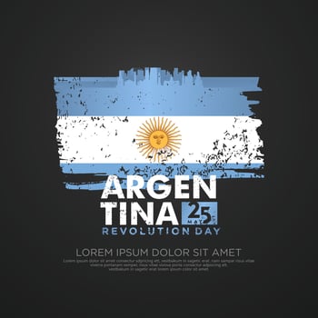 Argentina Revolution day greeting card template. vector
