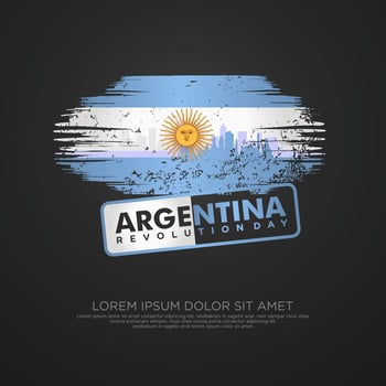 Argentina Revolution day greeting card template. vector