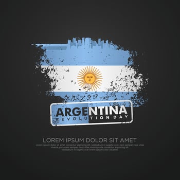 Argentina Revolution day greeting card template. vector