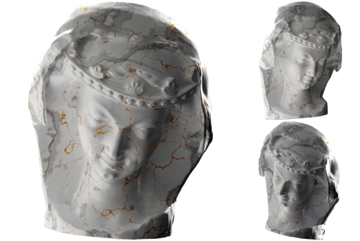 Elegant white marble sculpture with gold accents, perfect for luxurious promotions and social media png