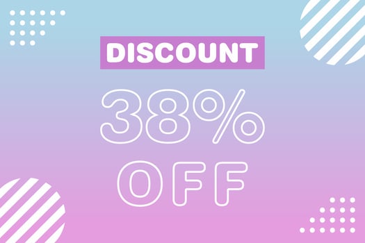 38 percent Sale and discount labels. price off tag icon flat design. vector