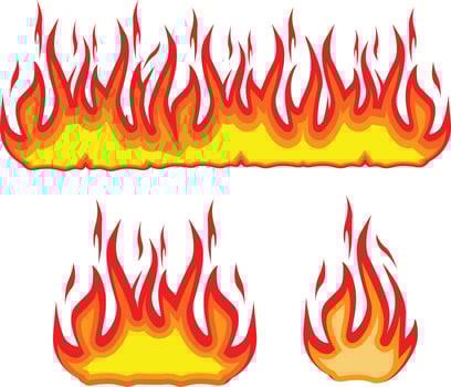 Flame fire hot burn vector image illustrations