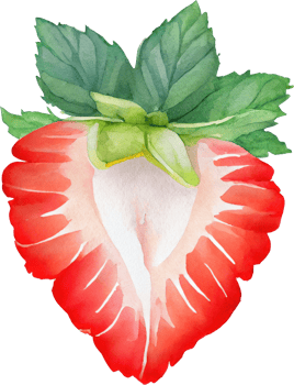 Strawberry Watercolor Illustration png