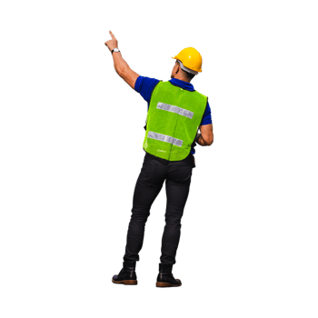 Engineer man, worker in hard hat png