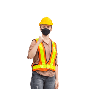Portrait of female worker in a uniform, foreman in hardhat, job and occupation concepts png