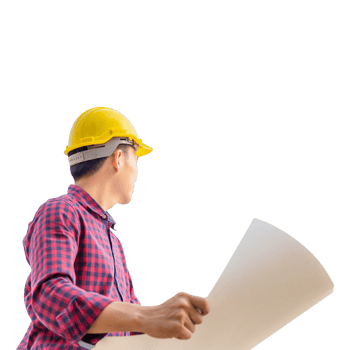 Engineer man, worker in hard hat png
