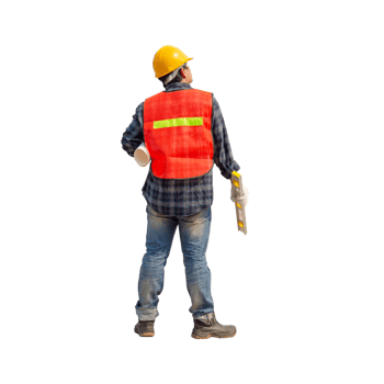Engineer man, worker in hard hat png