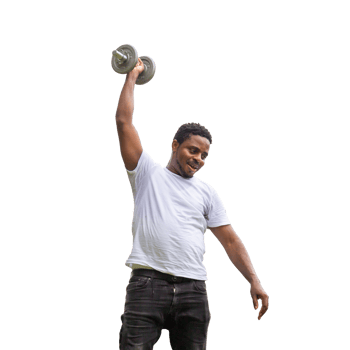 Men doing exercises working out lifting dumbbell png