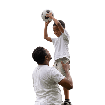 Father carrying son, African American kids and his dad png