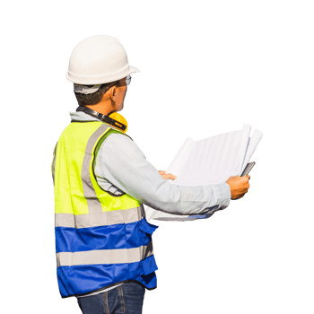 Engineer man, worker in hard hat png