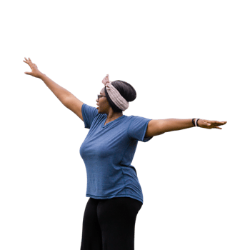 Cheerful African American woman png