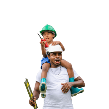 African american father carrying son on shoulders png