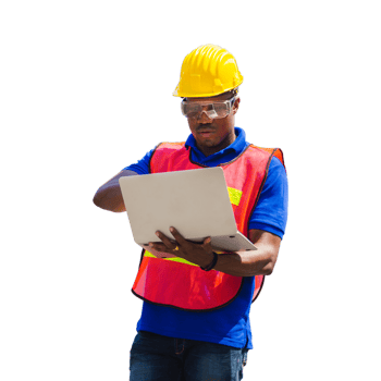 Engineer man, worker in hard hat png