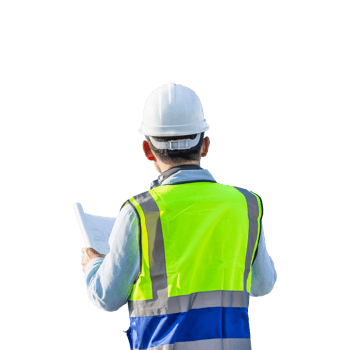 Engineer man, worker in hard hat png