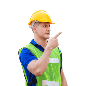 Engineer man, worker in hard hat png