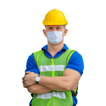 Engineer man, worker in hard hat png