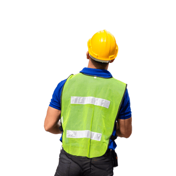 Portrait of worker man in a uniform, foreman in hardhat, job and occupation concepts png