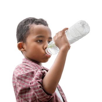 African American kid boy drinking water png
