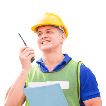 Portrait of worker man in a uniform, foreman in hardhat, job and occupation concepts png