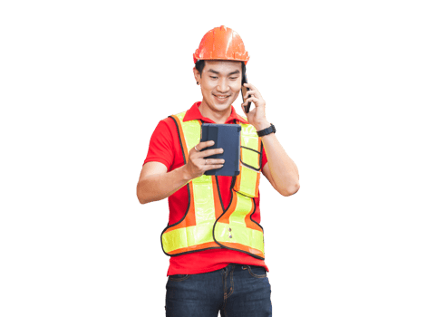 Cheerful warehouse worker with digital tablet checking inventory in warehouse, Workers working in warehouse png