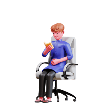 3D Character Muslim Male with blue clothes png