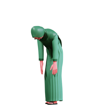 3D Character Muslim Female with green clothes png