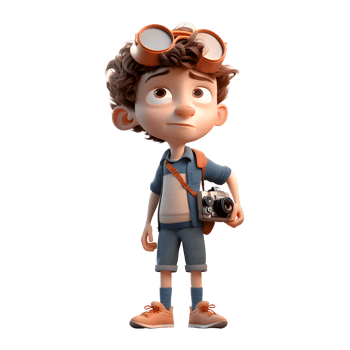 Creative Photographer Kids Capturing Moments PNG Transparent Background