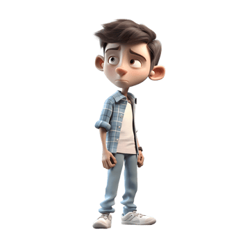 Confident 3D Student boy with graduation cap on white background PNG Transparent Background