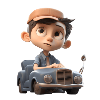 Focused 3D Driver with GPS Navigation Ideal for Road Trip or Travel Planning Related Concepts PNG Transparent Background
