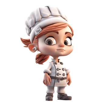 Professional and Playful Chef Women Confident and Creative Characters for Cooking Videos and Presentations PNG Transparent Background