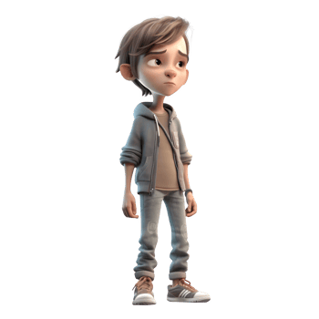 Stylish 3D Fashion Boy with Scarf Ideal for Fashion or Accessory Designs PNG Transparent Background