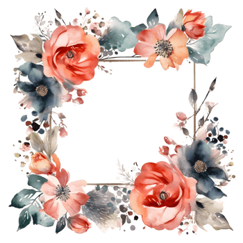 Elegant botanical wedding invitation set with watercolor flowers and greenery PNG Transparent Background