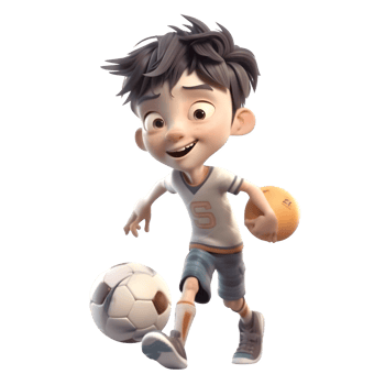 Kids Active and Having Fun Playful Sports Activities on White Background PNG Transparent Background