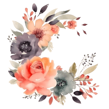 Modern watercolor floral design with bold typography PNG Transparent Background
