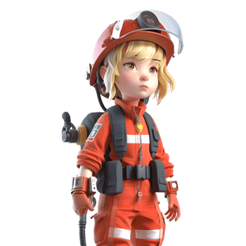 Courageous and Capable 3D Firefighter Women Brave and Skilled Characters for Emergency Response Projects PNG Transparent Background