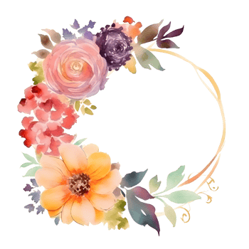 Rustic floral frame with wildflowers and greenery PNG Transparent Background