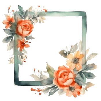 Elegant watercolor floral wreath with delicate greenery PNG Transparent Background