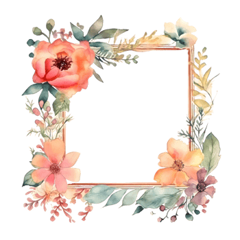 Chic botanical frame with monochromatic white blooms and greenery PNG Transparent Background