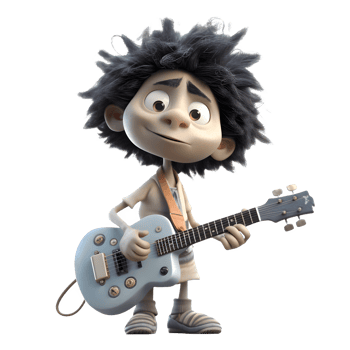 Energetic Musician Kids on White PNG Transparent Background