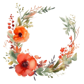 Hand Painted Floral Border with Blush Pink and Peach Flowers. Romantic and Dreamy Design. PNG Transparent Background