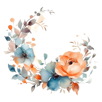 Botanical Flower Frame Design with Wildflowers, Leaves and Branches. Perfect for Spring or Summer Invitations, Greeting Cards, Posters and More. Hand-drawn PNG Transparent Background