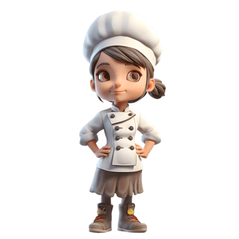 Friendly and Approachable Chef Women Welcoming and Trustworthy Characters for Cooking Videos and Shows PNG Transparent Background